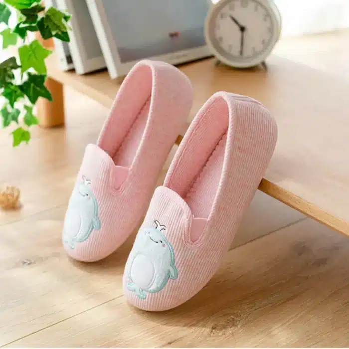 Pantoufles de dinosaures mignonnes pour la maison, en coton, antidérapantes, chaudes, pour filles et femmes, nouvelle collection printemps et automne 5