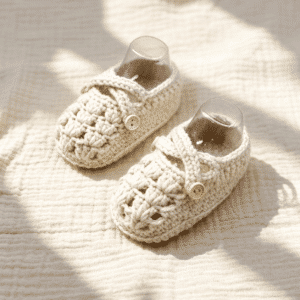 Chaussons Bébé Laine Tricot Main