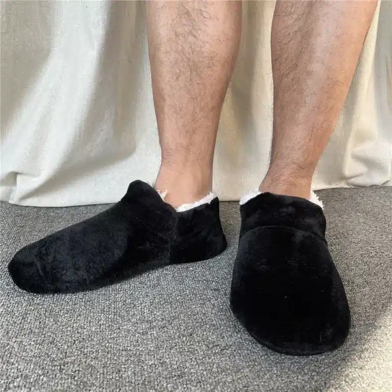 Chaussons de maison moelleux pour hommes, peluche coordonnante, doux, confortable, décontracté, intérieur, sol, chaussures, paresseux, plat, flou, chaud, hiver, grande taille 2
