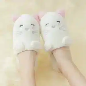 Pantoufles Chaton Blanc 1