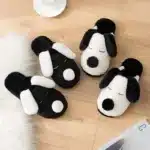 Chaussons Tête De Chien Noir Et Blanc 3