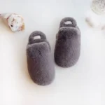 Chaussons Fourrure Gris 2