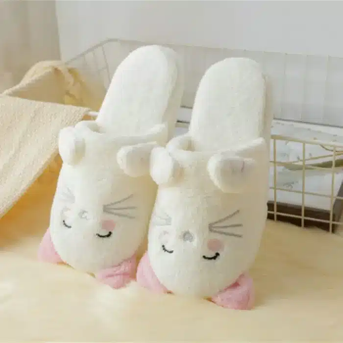 Pantoufles Chaton Blanc 5