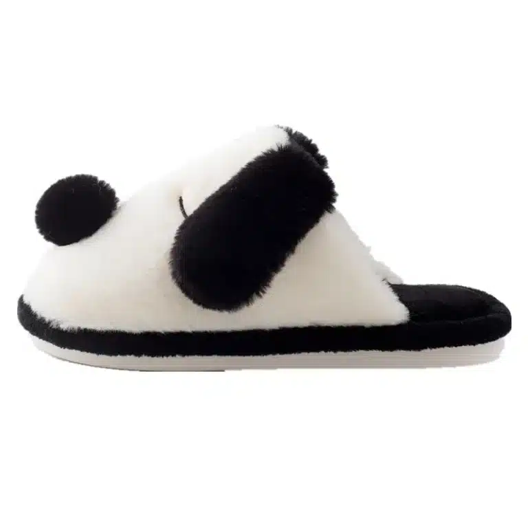 Chaussons Tête De Chien Noir Et Blanc 4