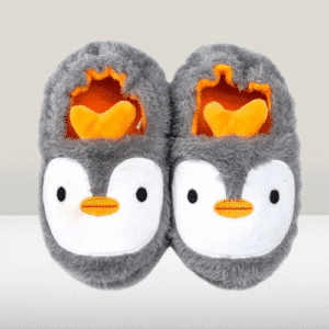 Chausson Pingouin Gris Enfant