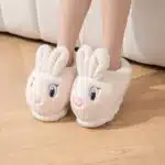 Pantoufles Lapin Kawaii Nez Rose 4