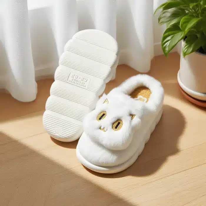 Chaussons Chat Blanc 4