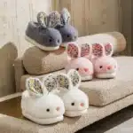 Pantoufles Lapin Gris Enfant 3