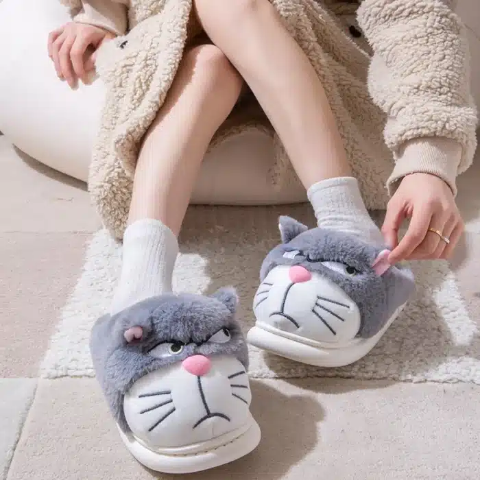 Pantoufles Chat Qui Boude 5