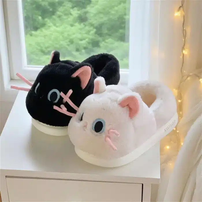 Chausson Chat Moustache Rose 4