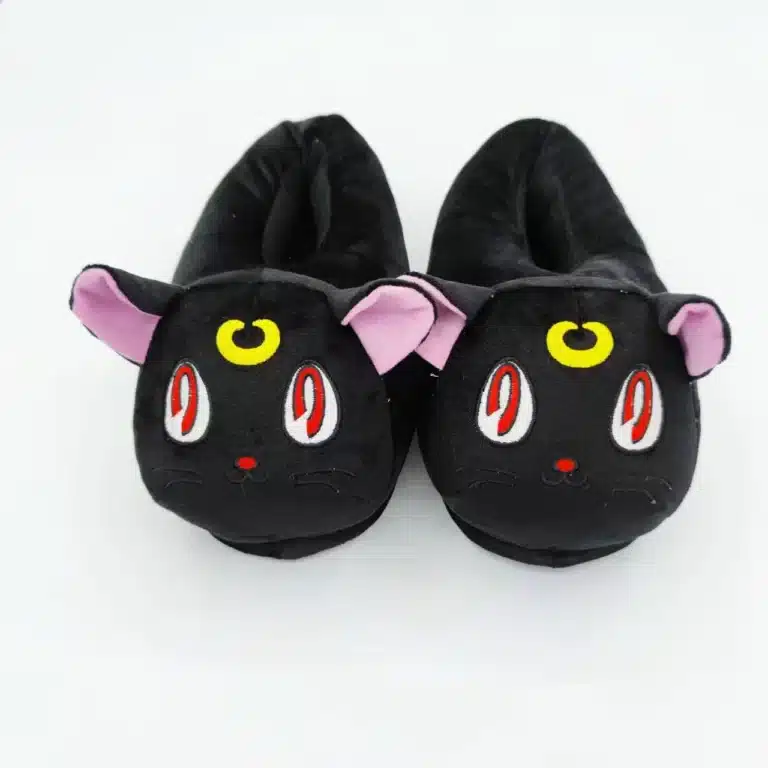 Sailor Moon-Pantoufles plates de chat de dessin animé mignon pour femmes, chaussures à enfiler pour femmes, chaussures chaudes pour femmes, douces et confortables, mode intérieure pour filles, hiver 6