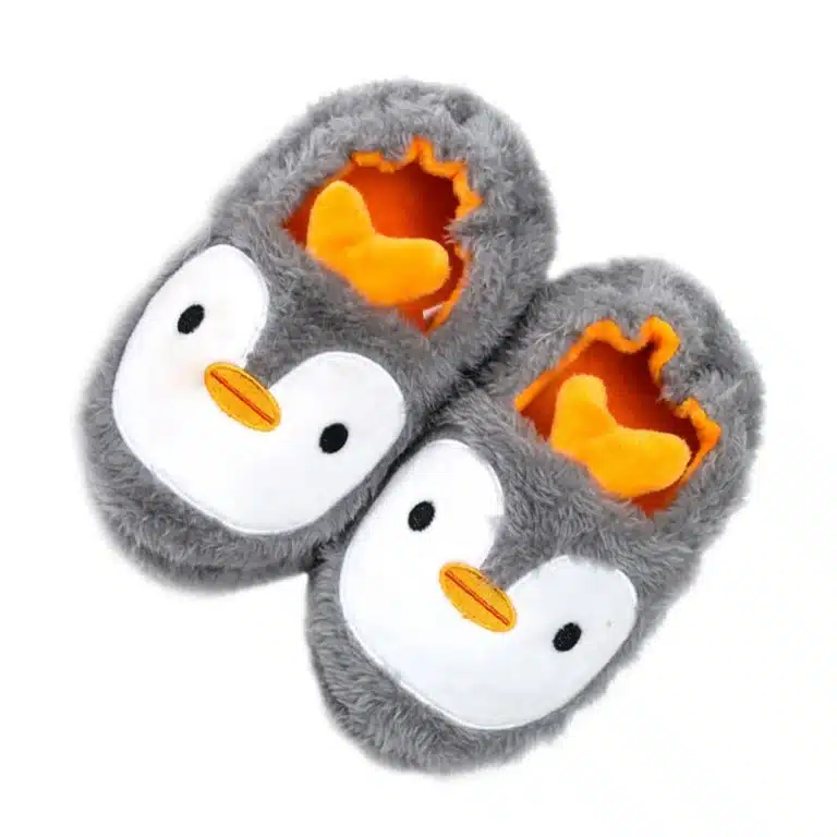Chausson Pingouin Gris Enfant 2