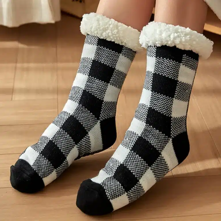 Chaussons Chaussettes A Carreaux 7