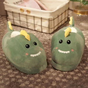 Chausson Dinosaure Vert Mignon