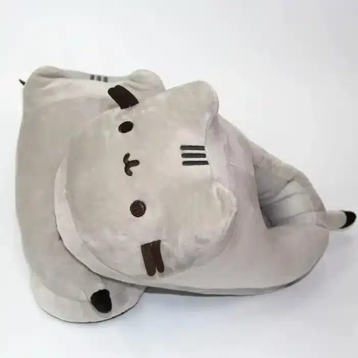 Chausson Chat Gris Kawaii Fermé 3