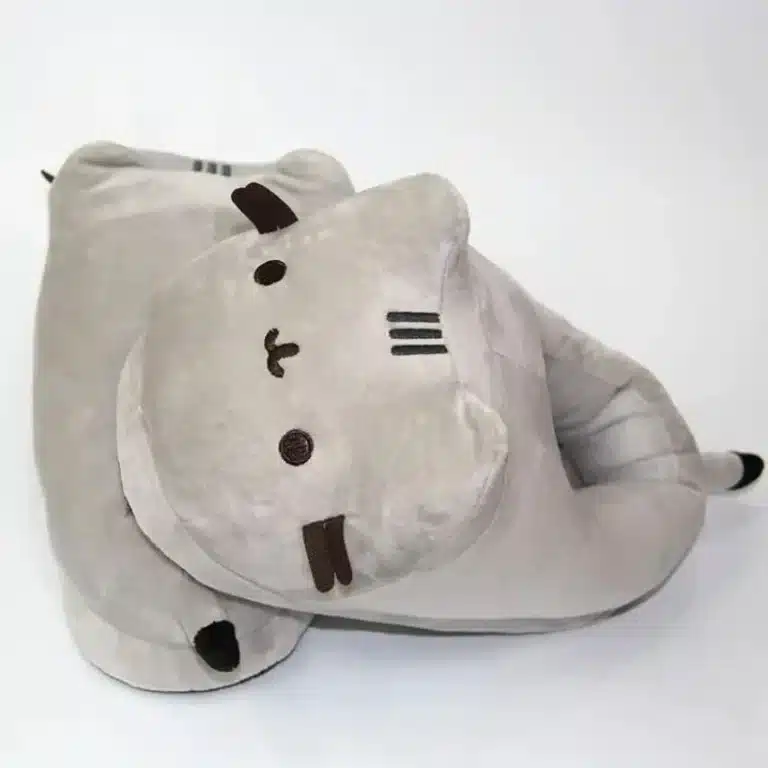 Chausson Chat Gris Kawaii Fermé 3