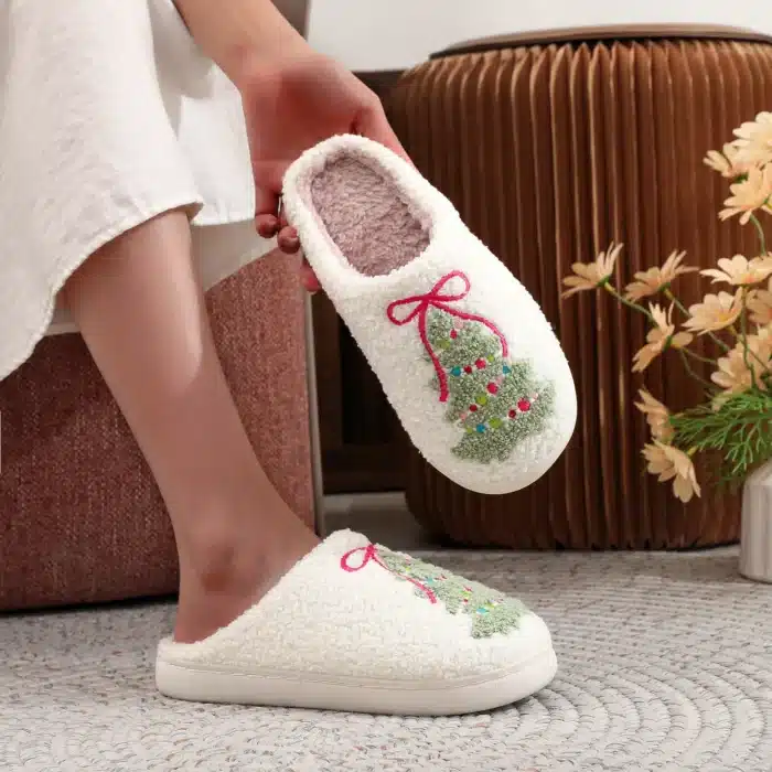 Chausson De Noël Femme Sapin 5