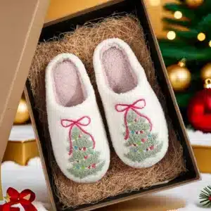 Chausson De Noël Femme Sapin 1