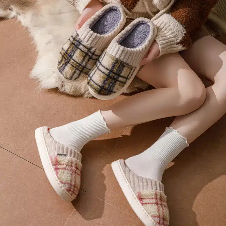 Pantoufles A Carreaux Femme 6