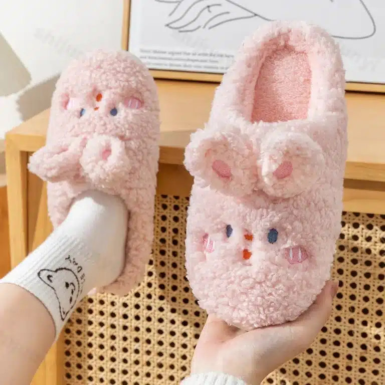 Pantoufles Lapin Yeux Bleus 2