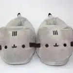 Chausson Chat Gris Kawaii Fermé 2