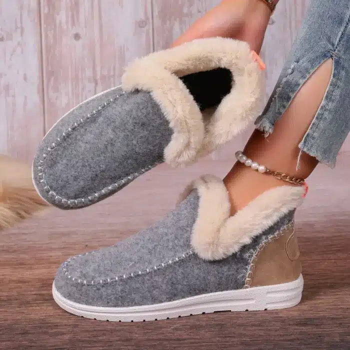 Chaussons Bottine Fourrure Femme 1