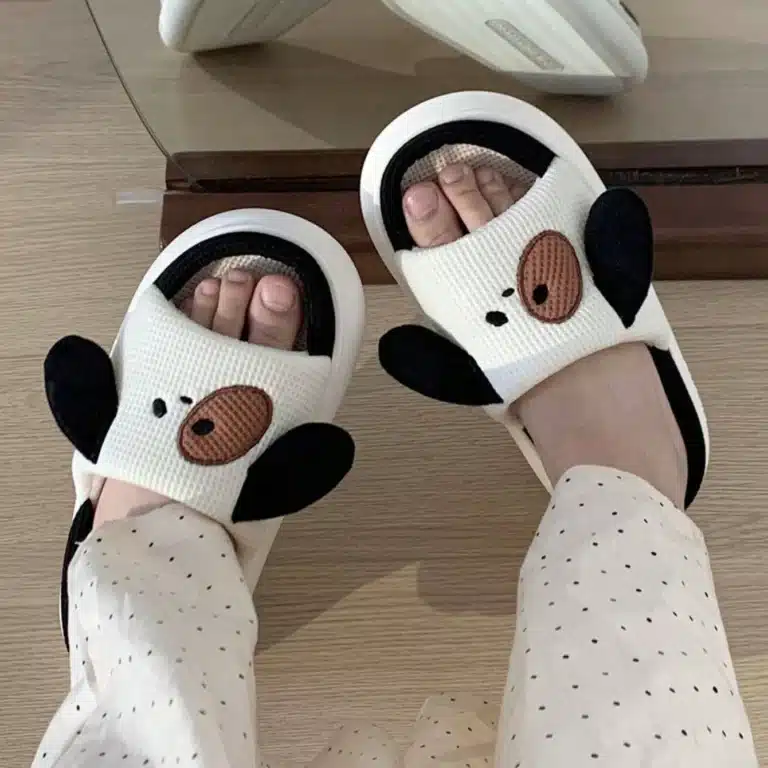 Pantoufle Chien En Lin 3