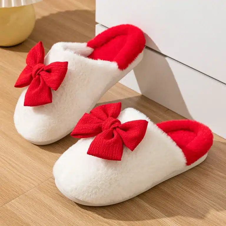 Chausson De Noël Femme Noeud 3