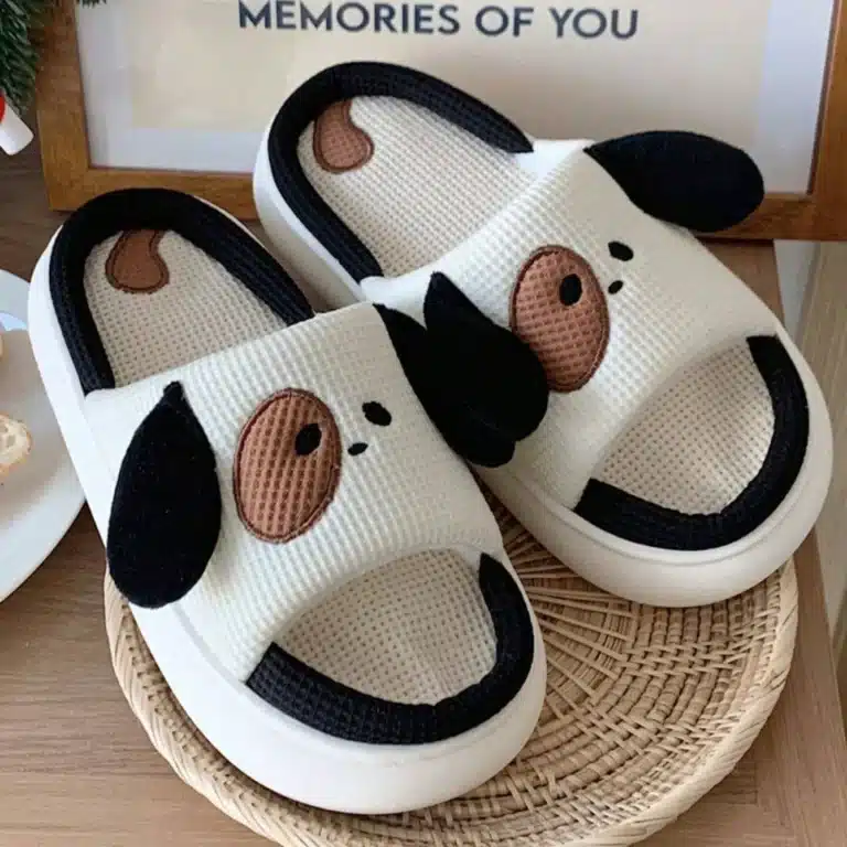 Pantoufle Chien En Lin 4