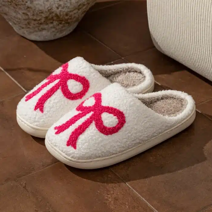 Pantoufle Noeud Rose 4