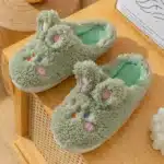 Pantoufles Lapin Yeux Bleus 4