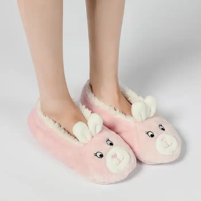 Pantoufles Ballerines Lapin Rose 2
