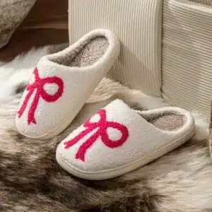 Pantoufle Noeud Rose 1