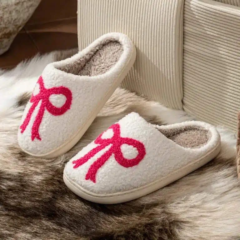 Pantoufle Noeud Rose 1