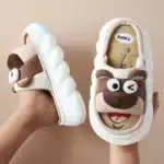 Pantoufle Ours Lin Mixte 1