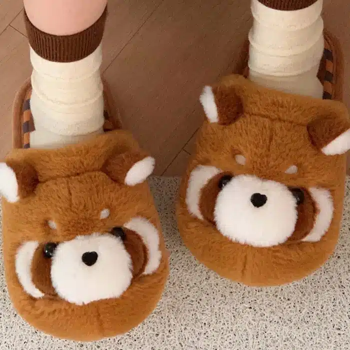 Pantoufle Panda Roux 1