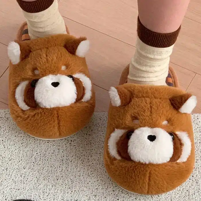 Pantoufle Panda Roux 2