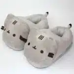 Chausson Chat Gris Kawaii Fermé 1