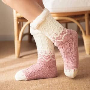 Chaussons Chaussettes Bicolores Femme