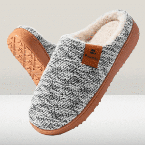 Chausson Fourré Femme Gris Et Marron