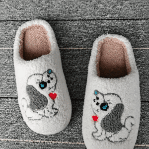 Pantoufles Couple Chiens
