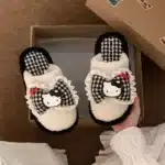 Pantoufles Hello Kitty Fourrure Et Petit Noeud 2