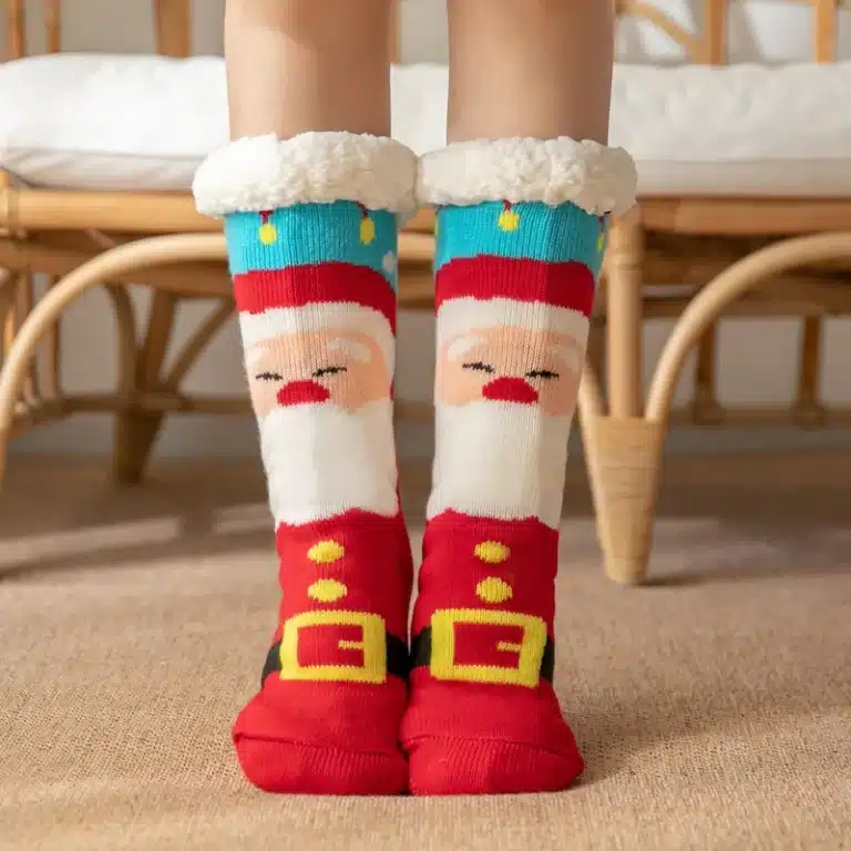 Chaussons Chaussettes Papa Noël 1