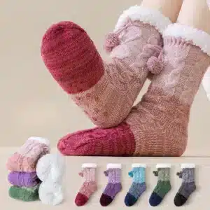 Chaussons Chaussettes Tricolores Femme 1