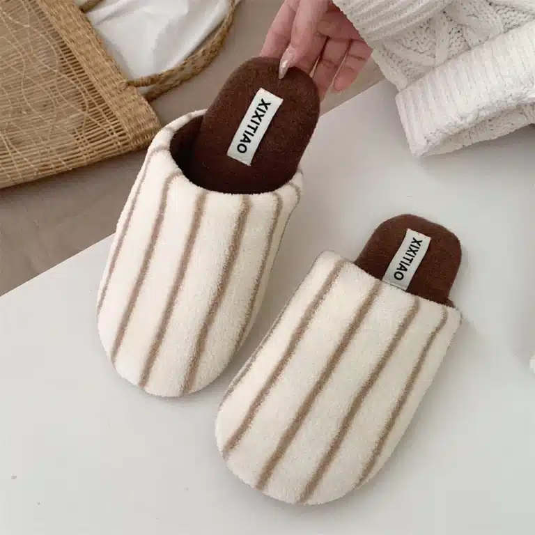 Chaussons Femme Rayures Fines 7