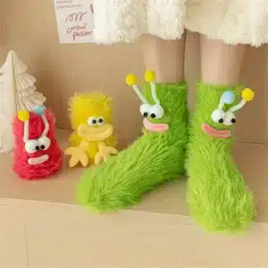 Chaussons Chaussettes Monstres Rigolos Avec Antennes 1