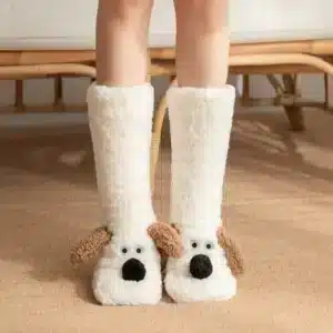 Chaussons Chaussettes Tête De Chien 2