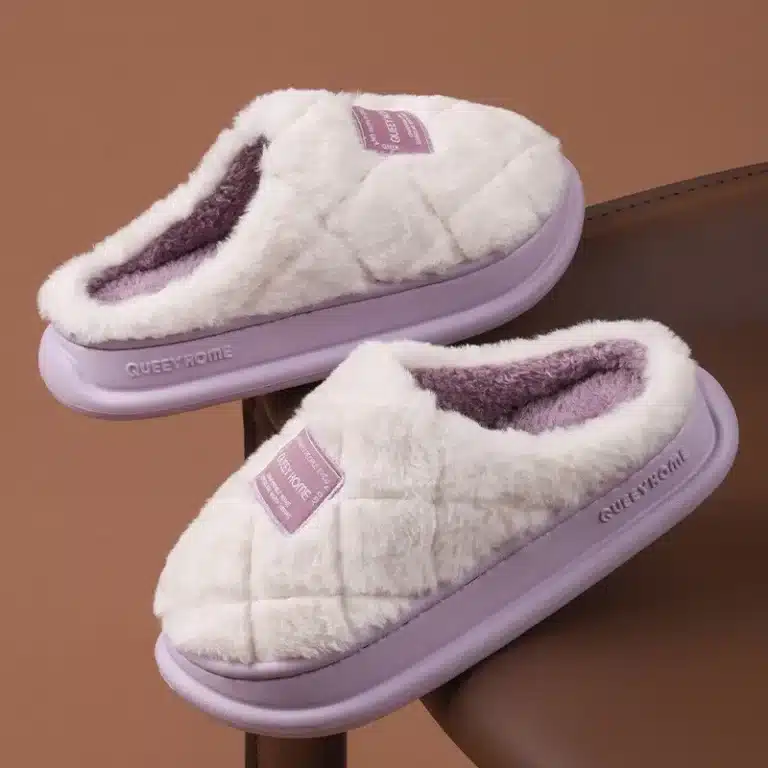 Chaussons Compensés À Carreaux Pour Femme 4