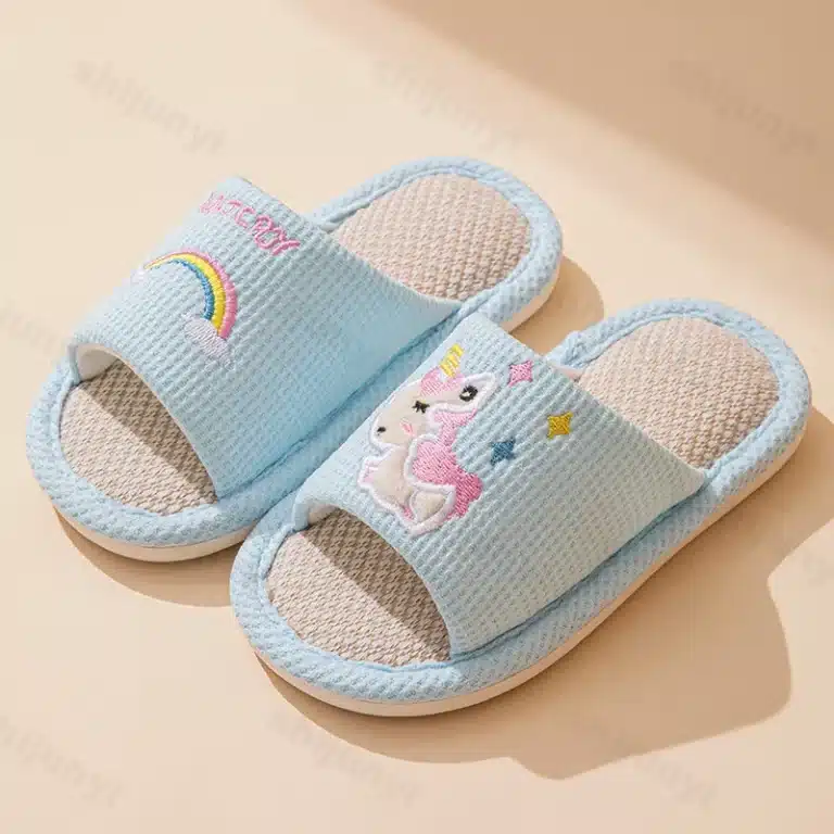 Chaussons Licorne Claquettes Lin 3