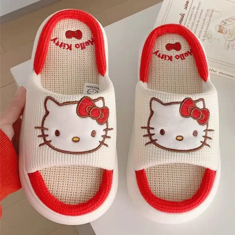Pantoufles Hello Kitty En Lin 1
